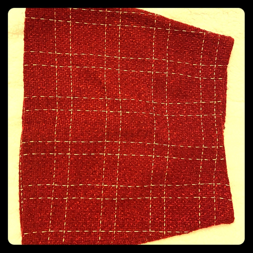 Red and gold mini skirt